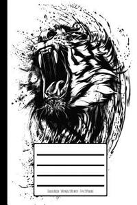 Angry Big Cat Composition Book: College Ruled - 100 Pages / 200 Sheets - 7.44 X 9.69 Inches