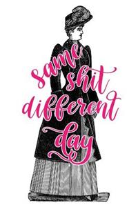2019 Weekly Planner Same Shit Different Day Funny Victorian Lady 134 Pages