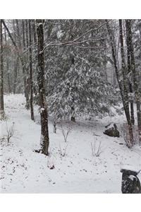 School Composition Book Winter Scene Evergreens Trees 130 Pages