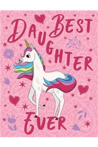 Best Daughter Ever Sketchbook Unicorn Pink
