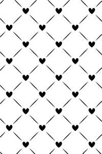Journal Notebook Black Quilted Hearts Pattern 1