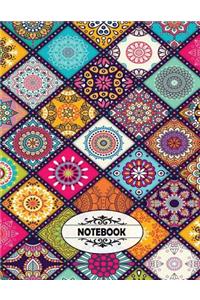 Notebook: Mandala Cover - Notebook Journal Diary, 110 Lined pages, 8.5" x 11"