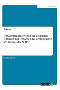 Der Aufstieg Hitlers und die deutschen Unternehmer. Der Anteil der Großindustrie am Aufstieg der NSDAP