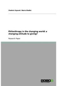 Philanthropy in the changing world