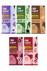 PW CBSE Class 10th Science + Math + English + Social Science and Hindi Combo Set of 5 Books Question & Concept Bank Chapterwise & Topicwise Exam 2023-2024