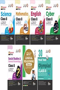 Olympiad Champs Science, Mathematics, English, Cyber & GK Class 8 with 30 Mock Tests (set of 6 books) 3rd Edition