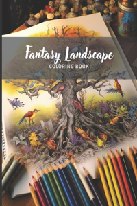 Fantasy Landscape - Anti-Stress Coloring Book for Adults