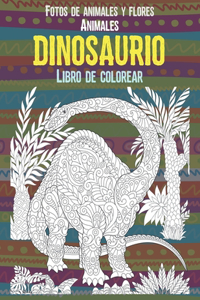 Libro de colorear - Fotos de animales y flores - Animales - Dinosaurio