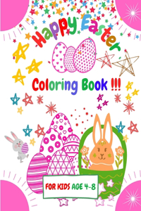 Happy Easter Coloring Book For Kids Age 4-8