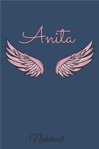 Anita Notebook: A beautiful personalized angel wings soft cover notebook with 100 lined pages in 6x9 inch format. Personal Diary Personalized Journal Customized Jou