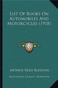 List of Books on Automobiles and Motorcycles (1918)