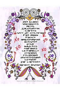 20 blanc Vacances Noël Salutation Cartes livre de coloriage Fait main facile amusement activité pour adultes enfants la famille copains relaxant divertissant Créatif par l'artiste Grace Divine