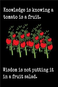 Knowledge Is Knowing A Tomato Is A Fruit Wisdom Is Not Putting It In A Fruit Salad