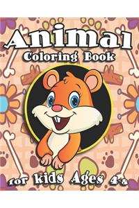 Animal Coloring Book For Kids Ages 4-8: Cute Animal Coloring Book With Sea Creatures, Jungle Animals, Adorable Pets And More