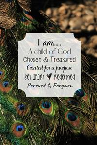 I am... A child of God Chosen & Treasured Created for a purpose Set apart & Redeemed Pursued & Forgiven