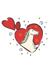 2020 Weekly Planner Horse Illustration Equine Horse Red Hearts 134 Pages