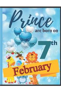 Prince Are Born On 7th February Notebook Journal