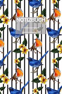 Notizbuch A5 Muster Blumen Vogel Voegel Natur