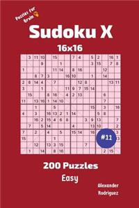 Sudoku X Puzzles - 200 Easy 16x16 vol.11