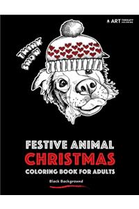 Festive Animal Christmas Coloring Book For Adults