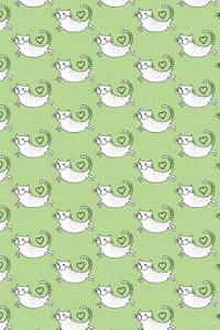 Journal Notebook For Cat Lovers Flying Cats Pattern 4