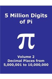 5 Million Digits of Pi - Volume 2 - Decimal Places from 5,000,001 to 10,000,000