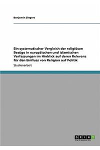 Ein systematischer Vergleich der religiösen Bezüge in europäischen und islamischen Verfassungen im Hinblick auf deren Relevanz für den Einfluss von Religion auf Politik