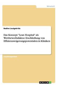 Konzept Lean Hospital als Wettbewerbsfaktor. Erschließung von Effizienzsteigerungspotentialen in Kliniken