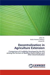 Decentralization in Agriculture Extension