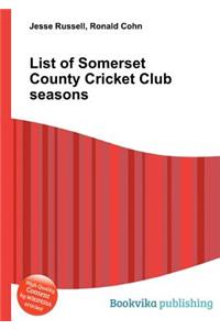 List of Somerset County Cricket Club Seasons