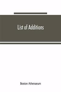 List of additions