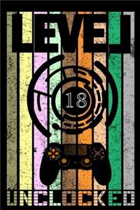 Level 18 Unlocked, To Be Continued Playstation Bundles Journal-Notebook Measures 6*9 Inches. Retro Lined Journal With Pixel Art Blend.