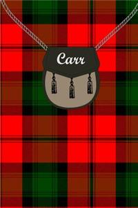 Carr Clan Tartan Journal/Notebook