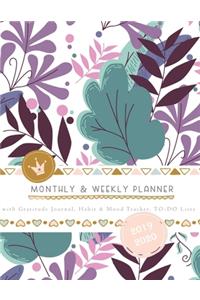 Monthly & Weekly Planner 2019 - 2020 with Gratitude Journal, Habit & Mood Tracker, TO-DO Lists