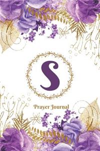Praise and Worship Prayer Journal - Purple Rose Passion - Monogram Letter S