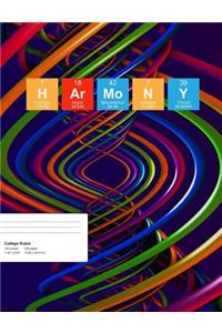 Harmony: Harmony Composition Notebook, Personalised Name Notebook, Periodic Table Style Science Fan Notebook, Future Chemist Notebook, 7.44 X 9.69 College Ru