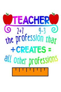 Teacher The Profession That + Creates = All Other Professions