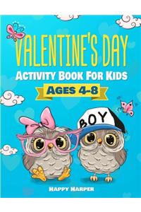 Valentine's Day Activity Book For Kids Ages 4-8