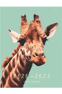 2020-2022 3 Year Planner Giraffe Monthly Calendar Goals Agenda Schedule Organizer