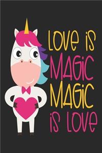 Love is Magic Magic is Love (Unicorn Journal Notebook)