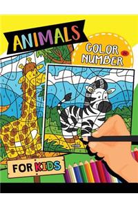 Animals Color by Number for Kids