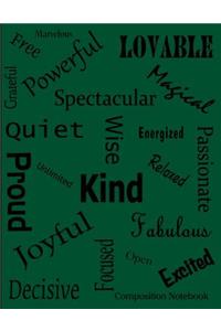 Affirmation Words Composition Notebook