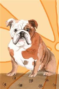 Journal Notebook For Dog Lovers, English Bulldog Sitting Pretty 10