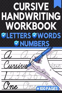 Cursive Handwriting Workbook Letters Words Numbers