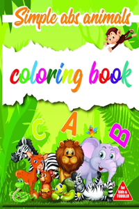 Simple ABC Animals Coloring Book for Kids & Toddlers