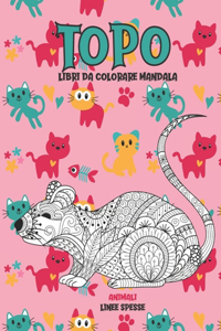 Libri da colorare Mandala - Linee spesse - Animali - Topo