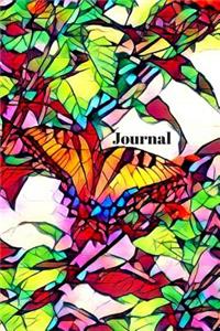 Cute Orange Black and Blue Monarch Butterfly Lovers Pretty Blank Lined Journal for Daily Thoughts Notebook Diary for Women