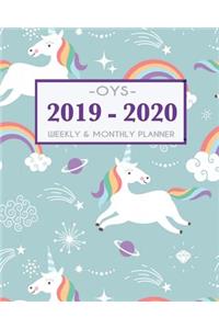 2019 - 2020 Weekly and Monthly Planner