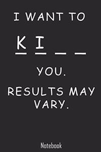 I want to Ki you. Results may vary.