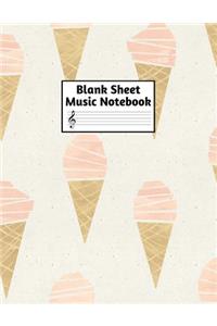 Blank Sheet Music Notebook: Easy Blank Staff Manuscript Book Large 8.5 X 11 Inches Musician Paper Wide 12 Staves Per Page for Piano, Flute, Violin, Guitar, Trumpet, Drums, Cell